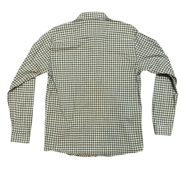 Orvis Mens M Outdoor Long Sleeve Shirt Plaid Green Organic Cotton Blend Button - Picture 2 of 10